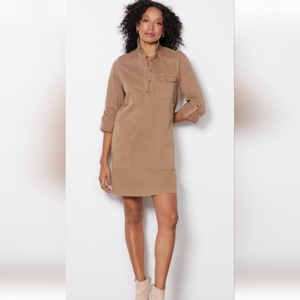Michael Stars Eleanor Popover Shirt Dress, Size Small